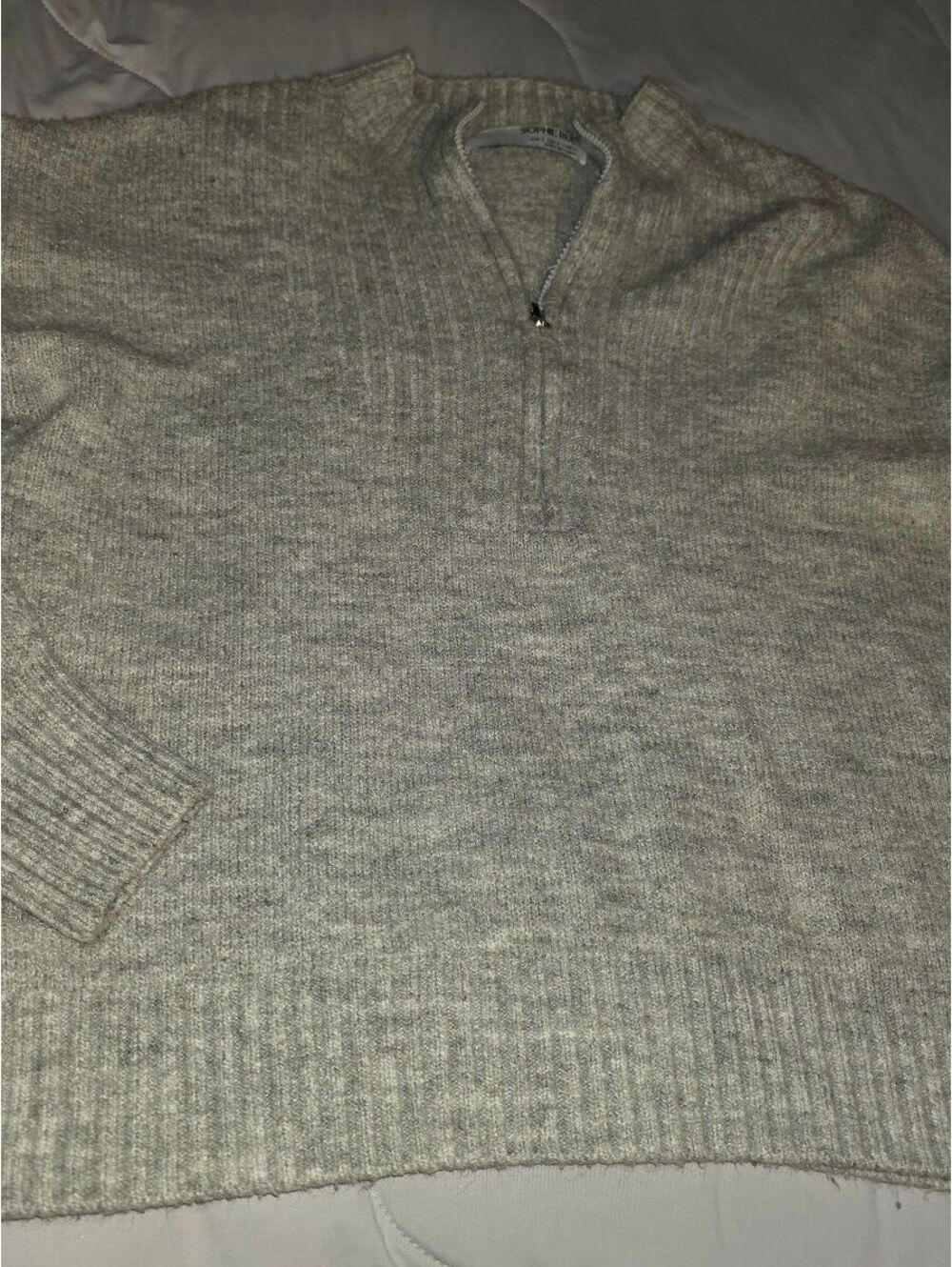 Sophie Rue Sweater Womens Gray 1/2 Zip Pullover Knit Preppy fall/ winter. Small